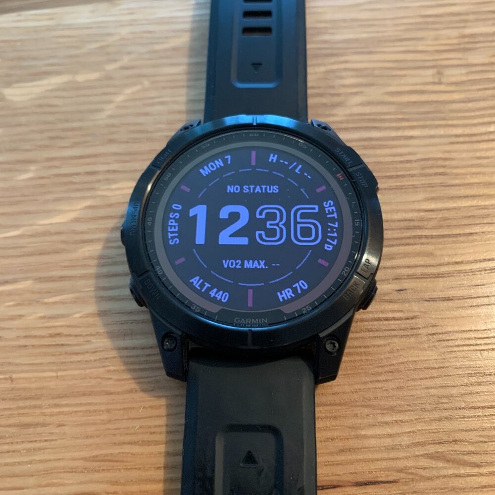 GARMIN Fenix 7 Sapphire Solar 47mm GPS Smartwatch | Black DLC Titanium | Like Ne